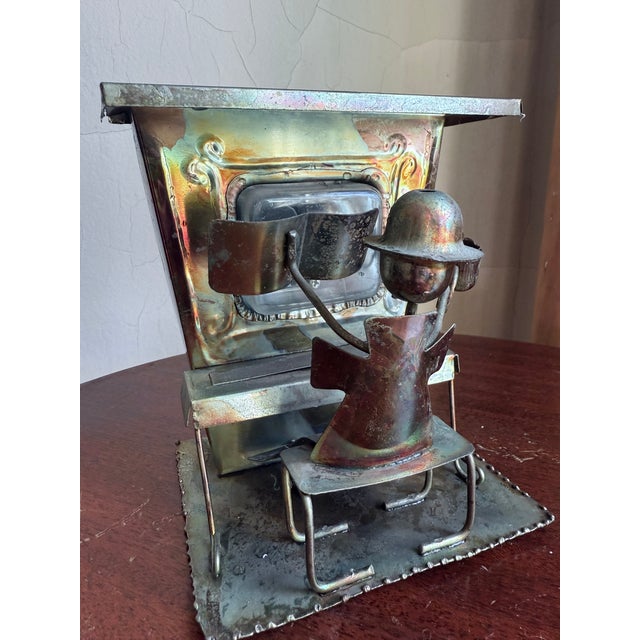 1970s 1970s, Vintage Piano Man Saloon Bar, Mixed Metal Sculpture Music Box For Sale - Image 5 of 11