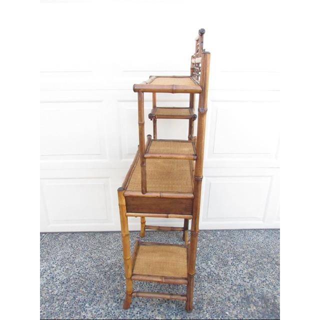 Brown Antique English Chinoiserie Style Bamboo Etagee For Sale - Image 8 of 12