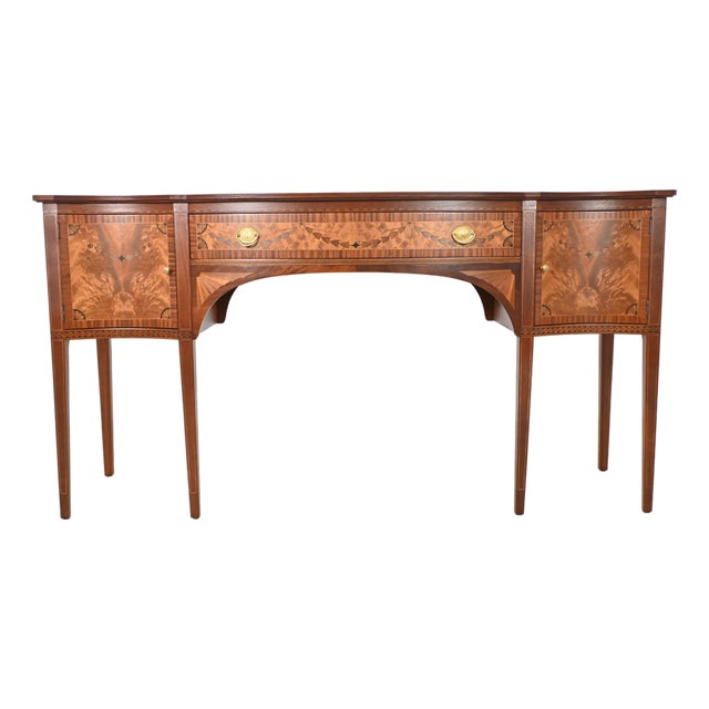 Fine Federal Style Flame Mahogany & Satinwood Inlaid Sideboard Server by Orinoco For Sale