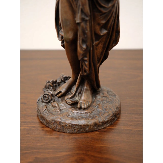 European Artist, Allegorical Young Woman Spring, 19th Century, Bronze For Sale - Image 4 of 11
