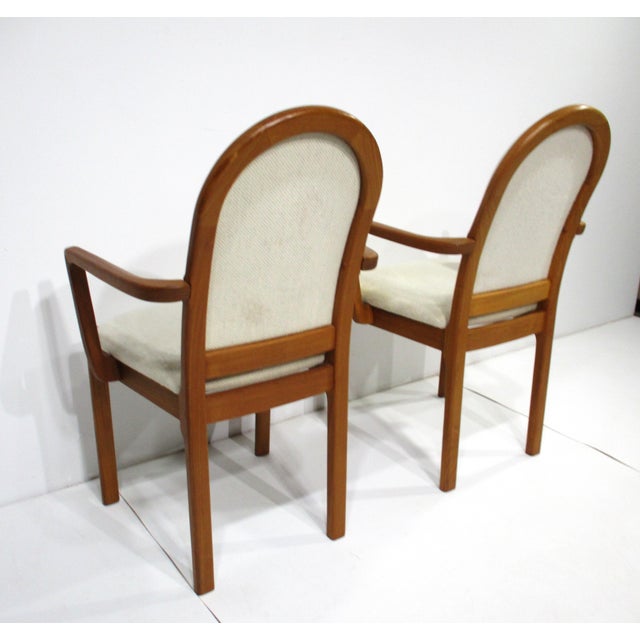 8 Danish Styled Teak Upholstered Dining Chairs in the Style of Niels Moller For Sale - Image 11 of 17