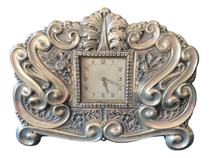 19th Century Large Clock in Silver, 1887