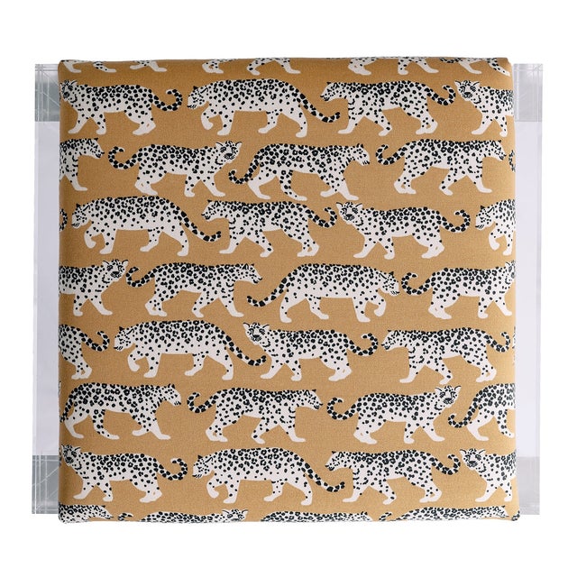 Port 68 Glencoe Leopard Prowling Khaki Lucite Bench For Sale - Image 4 of 6