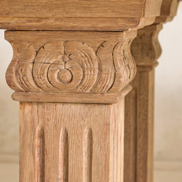 French Neoclassical Revival Oak + Pink Granite Top Desk, 1940s For Sale - Image 10 of 11