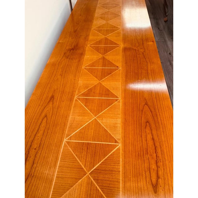 1970s Geometric Dining Table in Oak and Cherrywood by Luca Scacchetti, 1970s For Sale - Image 5 of 9