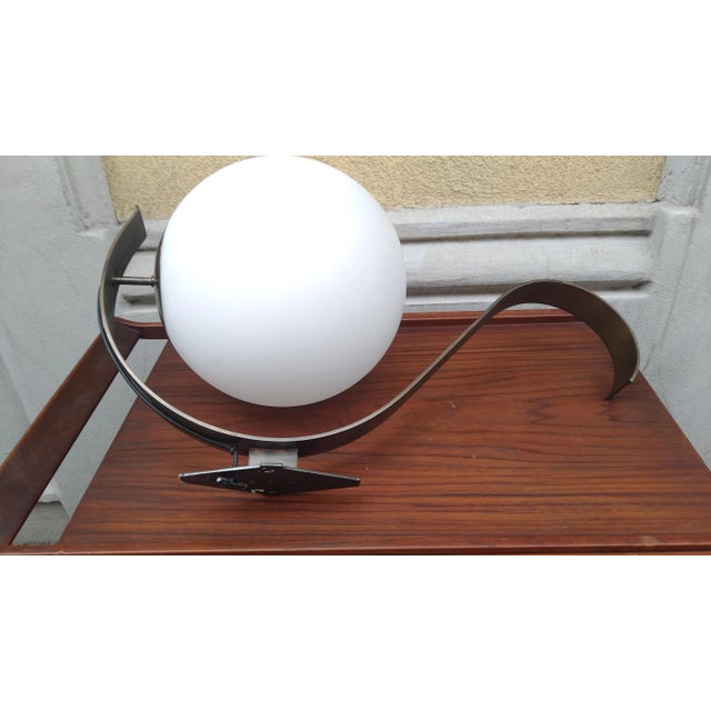 Metal and Opaline Glass Sconce from Candle, 1950s For Sale - Image 4 of 6