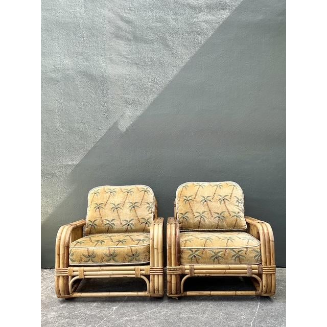 Mid-Century Modern Vintage Bielecky Brothers Bent Rattan Lounge Chairs - A Pair For Sale - Image 3 of 12