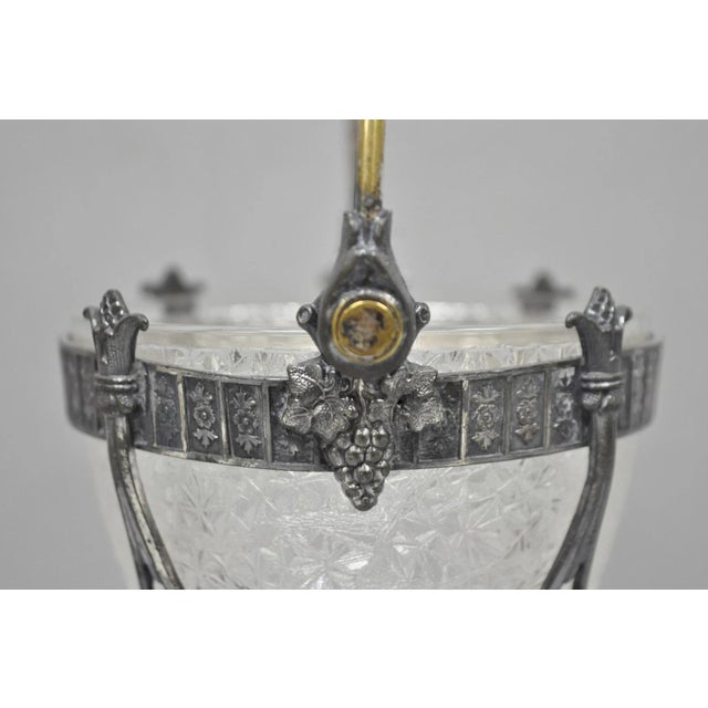 Antique Simpson Hall Miller Art Nouveau Silver Plated Sugar Bowl W Glass Insert For Sale - Image 4 of 17
