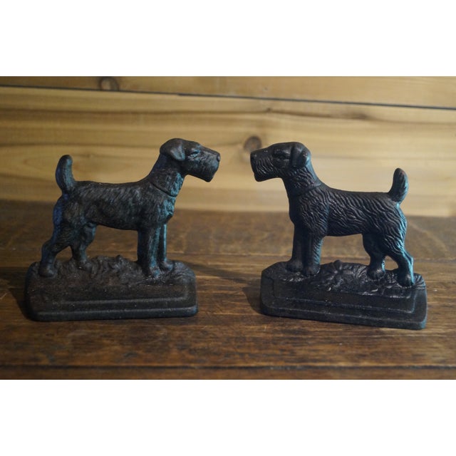 Metal Early 20th Century Airedale Terrier Bookends - A Pair For Sale - Image 7 of 8