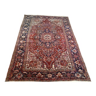 Large Vintage Persian Heriz HandwovenWool Rug For Sale