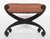 Pair Regency Style Steel Upholstered X-Stools For Sale - Image 4 of 6