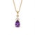 Amethyst & Cz Dainty Pendant - Pear Cut Style Minimalist Stacking Pendant for Woman For Sale - Image 4 of 5