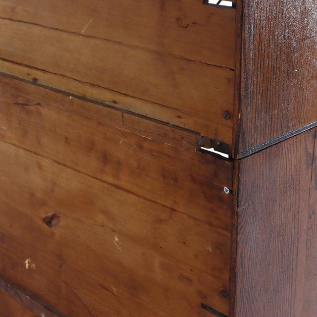 Lundstrom Oak 2-Stack Barrister Bookcase With Leaded Glass C1910 For Sale - Image 15 of 16