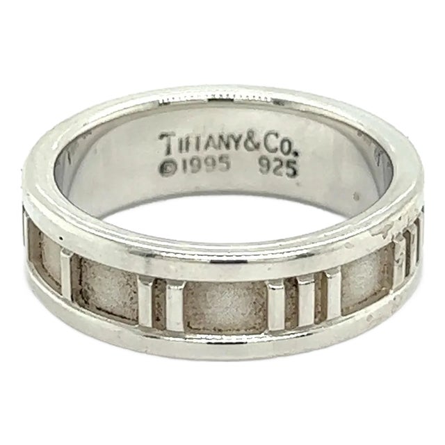 1990s Tiffany & Co Authentic Estate Atlas Ring Size 6.5 Silver 6 mm, Size 6.5 For Sale