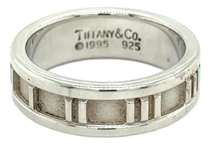 1990s Tiffany & Co Authentic Estate Atlas Ring Size 6.5 Silver 6 mm, Size 6.5