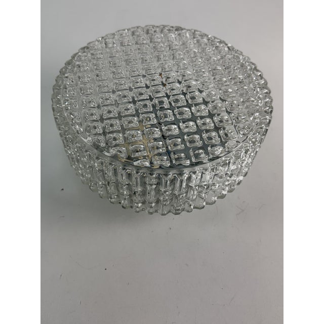 Circular Textured Glass Ceiling or Wall Lights in the style of Rupert Nikoll, 1960s, Set of 2 For Sale - Image 6 of 14