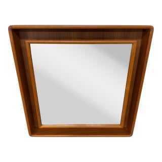 Vintage Pederson & Hansen Danish Modern Teak Lighted Hanging Wall Mirror For Sale