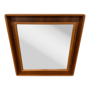 Vintage Pederson & Hansen Danish Modern Teak Lighted Hanging Wall Mirror