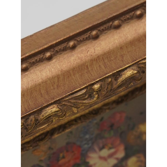 Pair of Floral Still Life Oil on Board Paintings For Sale In Philadelphia - Image 6 of 11