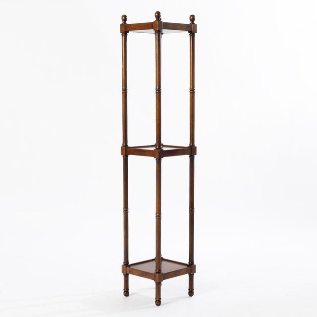 Brown Vintage Brandt Cherry Faux Bamboo 3 Tier Etargere For Sale - Image 8 of 12