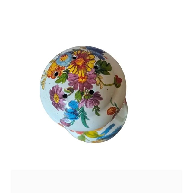 Mackenzie Childs Mackenzie Childs Flower Market Salt Pepper Shakers Black White Checkered Base For Sale - Image 4 of 7
