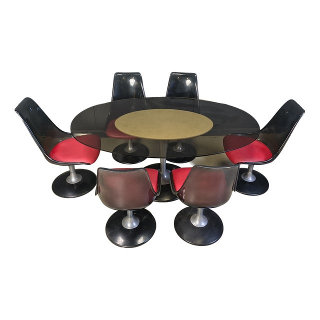 Space Age Dining Set from Chromcraft, 1970s, Set of 7 For Sale