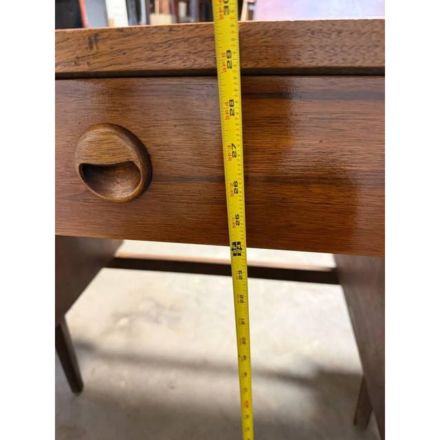 Mid Century Modern Walnut Writing Desk by Stanley Furniture For Sale - Image 9 of 18