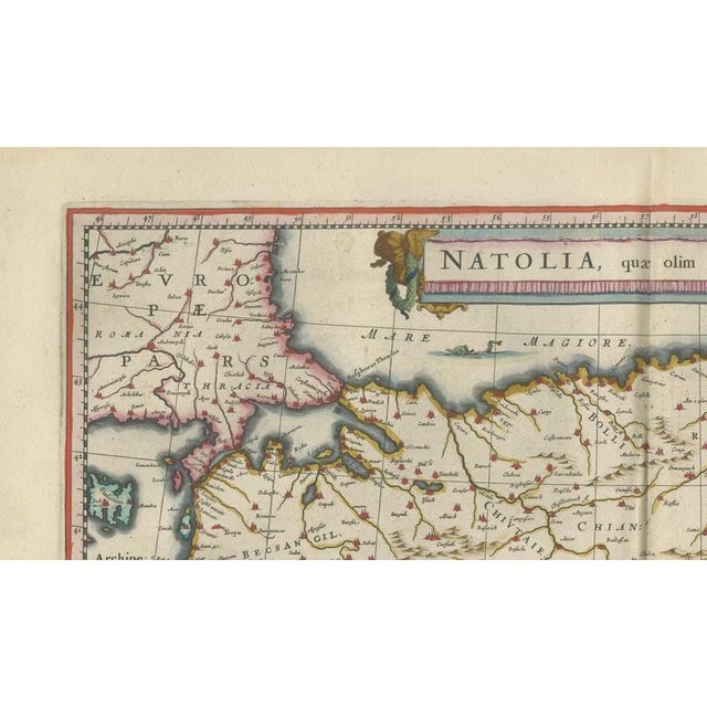Map of Anatolia, Asia Minor and Aegean from Blaeu, 1642 For Sale - Image 6 of 11