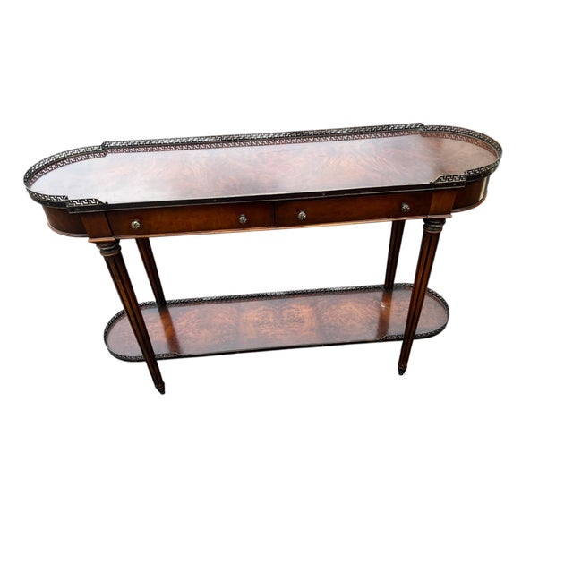 Late 20th Century Oval Console Gallery Top Theo Alexander Style For Sale - Image 11 of 16