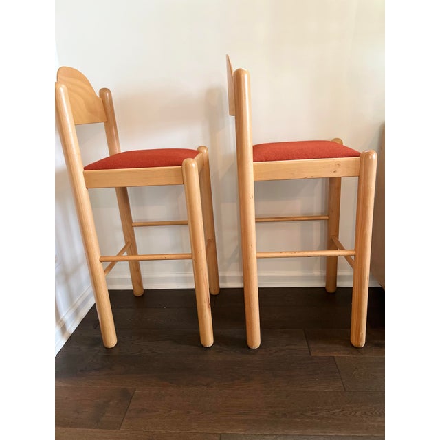 Mid-Century Modern 1980s Pair of Italian Postmodern ‘Padova’ Bar Stools Attributed to Hank Lowenstein for Gordon International For Sale - Image 3 of 12