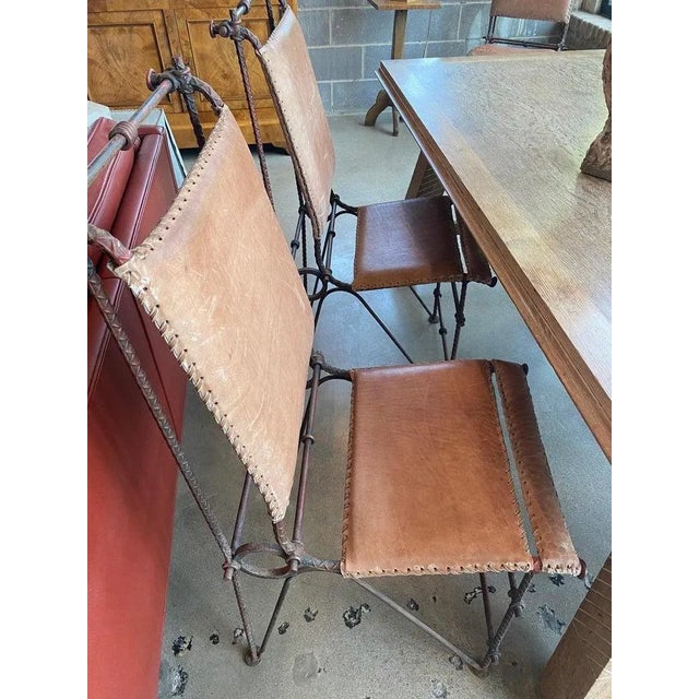 Ilana Goor Iron and Leather Chairs, Set of Four, Israel, 1980's For Sale In Austin - Image 6 of 12