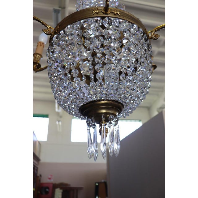 Gilded Bronze and Crystal Chandelier with 10 Bulbs, Late 19th Century For Sale - Image 9 of 16