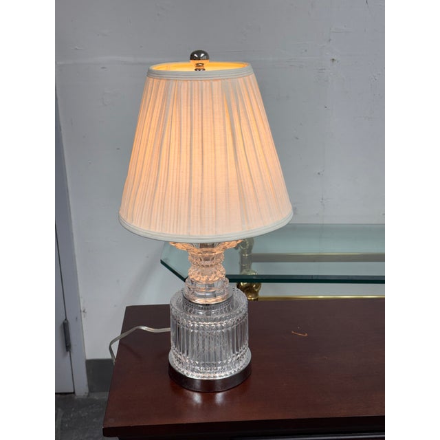 Cut Crystal Table Lamp, Vintage For Sale - Image 4 of 12