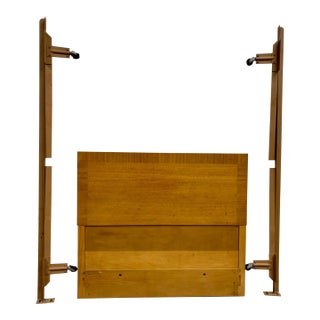 Vintage Twin Size Mid Century Modern MCM Inlaid Border Headboard For Sale