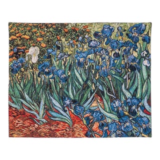 Van Gogh Irises Loom Woven Tapestry - 65 X 88 Cm (2′2" × 2′11") - Requires Rod Size 2 For Sale