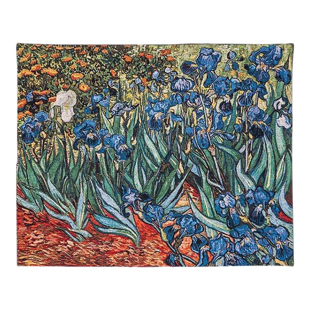 Van Gogh Irises Loom Woven Tapestry - 65 X 88 Cm (2′2" × 2′11") - Requires Rod Size 2 For Sale
