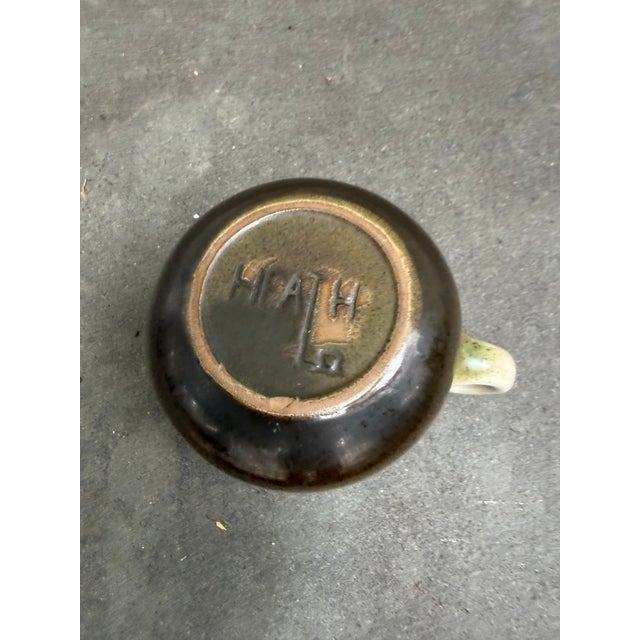 Vintage Heath Pottery Usa Ceramic Creamer Cream Speckled Brown Glaze For Sale In New York - Image 6 of 6