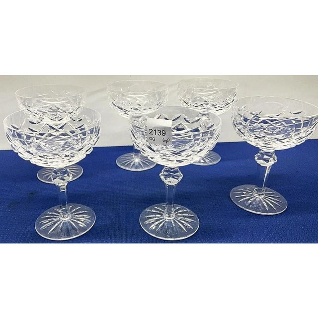 1980s Waterford Crystal Champagne Coupes, 'Powerscourt' Motif, Set of 6 For Sale - Image 9 of 9