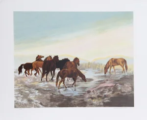 Gwendolyn Branstetter, Watering Hole, Lithograph