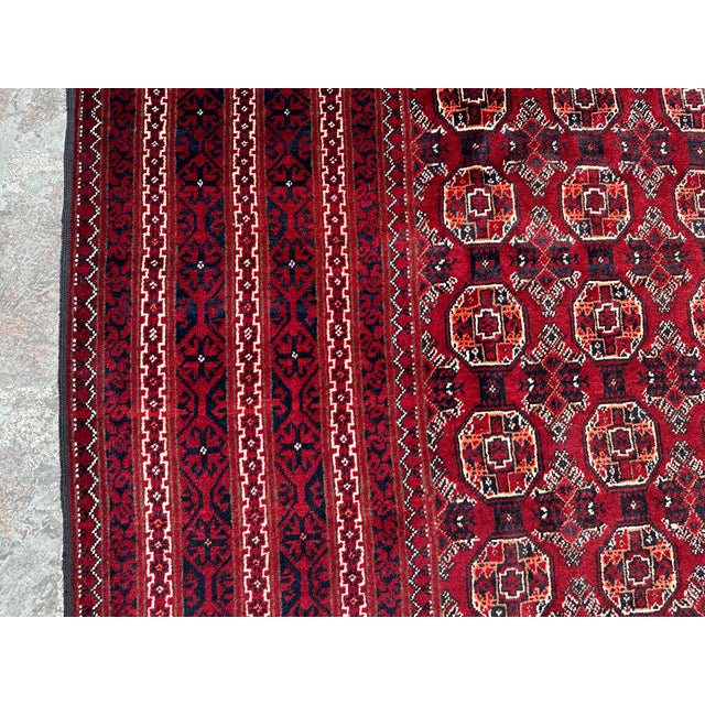 Afghan Vintage Turkoman Tribal Rug, Bedroom Rug For Sale - Image 4 of 8