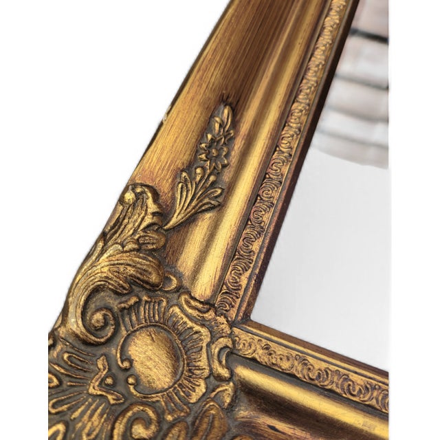 Rococo Antique French Louis XV Rococo Revival Facet-Cut Wall Mirror with Ornate Giltwood Frame, 1900s For Sale - Image 3 of 12