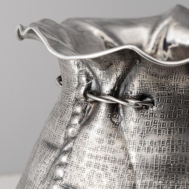 Italian Silver Sack Champagne Cooler by Romeo Miracoli, Milan, 20th Century For Sale - Image 9 of 18