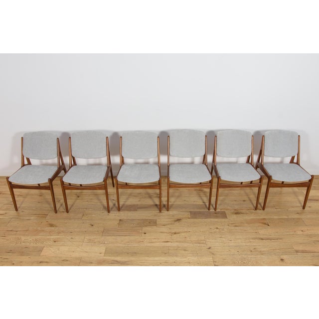 Arne Vodder Mid-Century Teak Ella Dining Chairs by Arne Vodder for Vamo Sønderborg, Denmark, 1960s, Set of 6 For Sale - Image 4 of 18