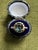 Bochic “Vintage” Fancy Blue Sapphire & Diamond 18K Rose Gold Halo Ring For Sale - Image 11 of 13