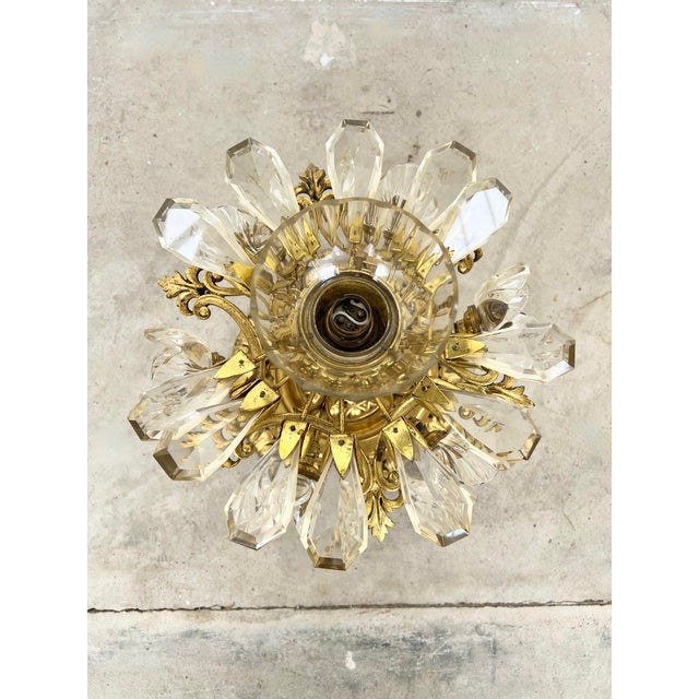 Bronze Ceiling Light with Flower Bouquet Pendants, 1920s For Sale - Image 4 of 14