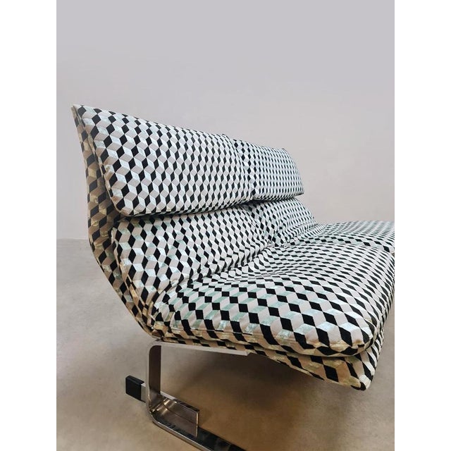 Textile Vintage Italian Design Onda Wave Lounge Chairs by Fauteuils Giovanni Offredi for Saporiti, 1970s For Sale - Image 7 of 7