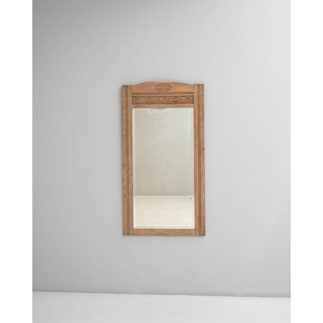 1900s Belgian Oak Mirror With Carved Details For Sale - Image 18 of 18