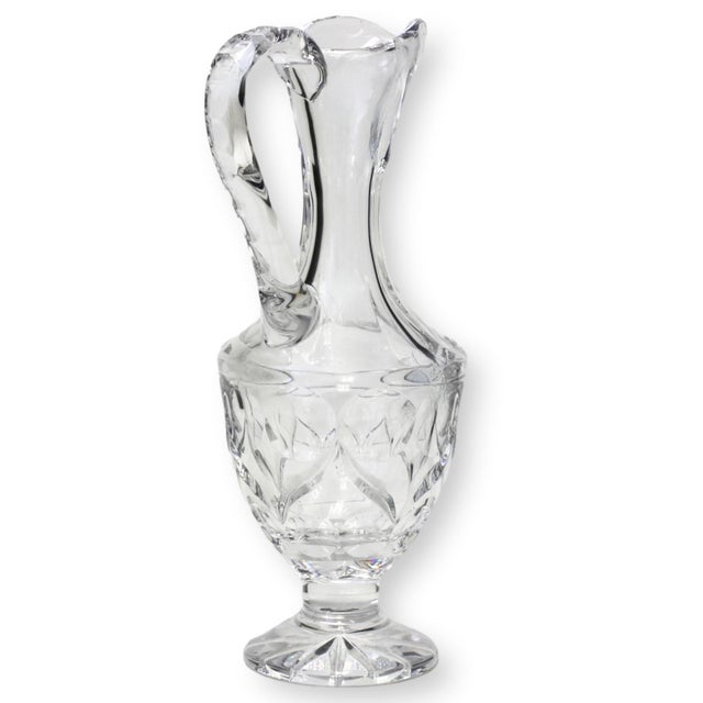 Transparent Tall French Cut Crystal Wine Carafe For Sale - Image 8 of 8