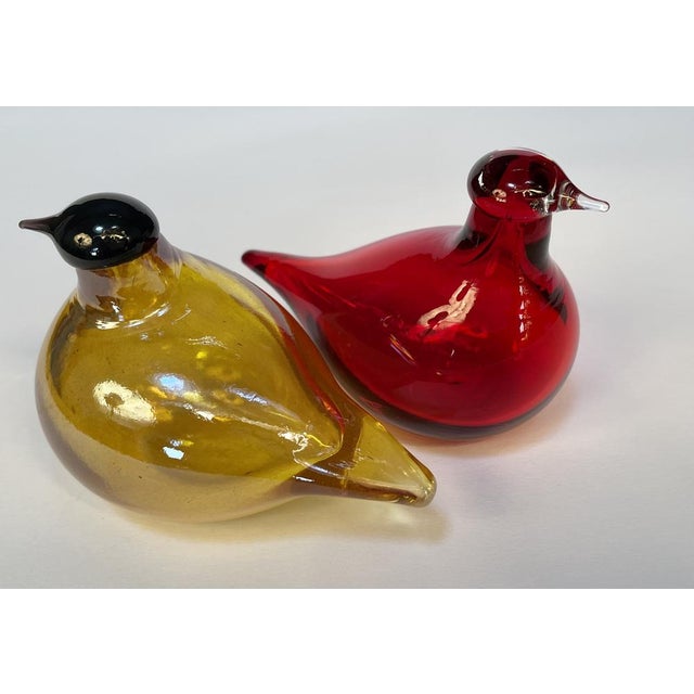 2000 - 2009 Tirri Mouth-Blown Glass Art Birds by Oiva Toikka for Iittala, Finland 1980s, Set of 2 For Sale - Image 5 of 18