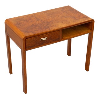 Art Deco Italian Burl Wood Desk, 1930s For Sale